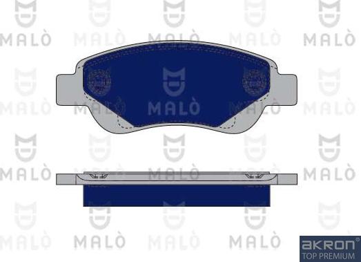 AKRON-MALÒ 1050207 - Гальмівні колодки, дискові гальма autocars.com.ua