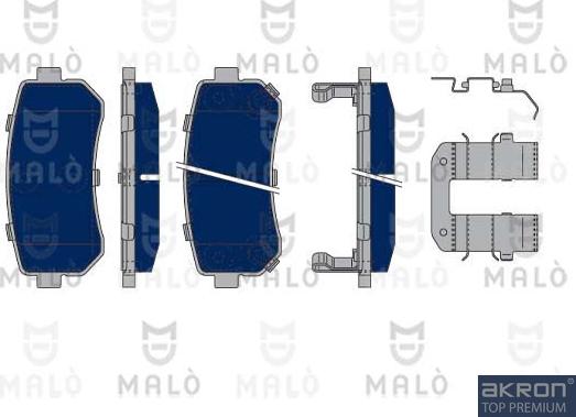 AKRON-MALÒ 1050211 - Гальмівні колодки, дискові гальма autocars.com.ua