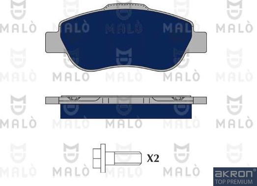 AKRON-MALÒ 1050215 - Гальмівні колодки, дискові гальма autocars.com.ua