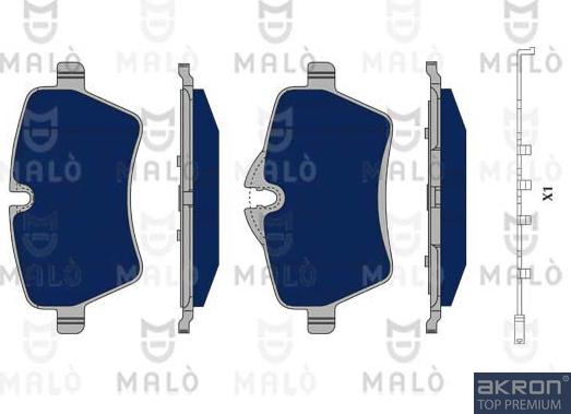 AKRON-MALÒ 1050263 - Гальмівні колодки, дискові гальма autocars.com.ua