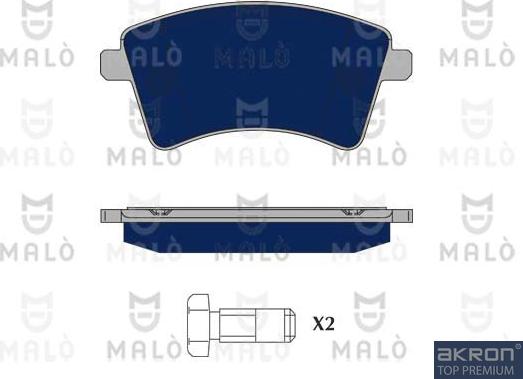 AKRON-MALÒ 1050268 - Гальмівні колодки, дискові гальма autocars.com.ua