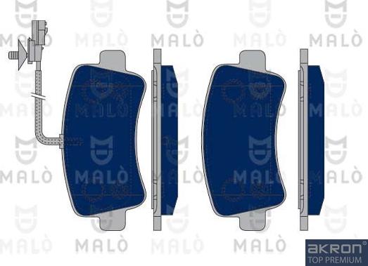 AKRON-MALÒ 1050273 - Гальмівні колодки, дискові гальма autocars.com.ua