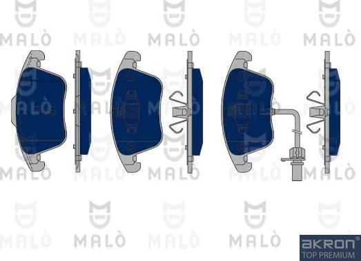 AKRON-MALÒ 1050282 - Гальмівні колодки, дискові гальма autocars.com.ua