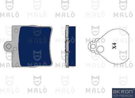 AKRON-MALÒ 1050324 - Гальмівні колодки, дискові гальма autocars.com.ua
