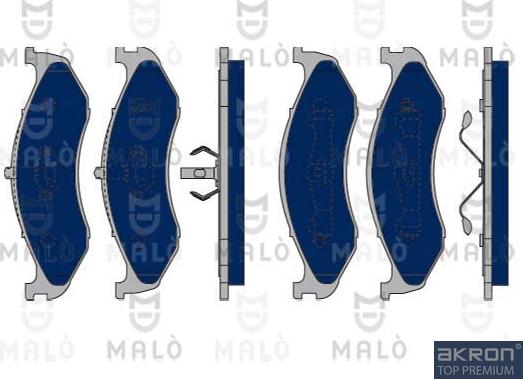AKRON-MALÒ 1050335 - Гальмівні колодки, дискові гальма autocars.com.ua