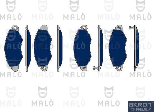 AKRON-MALÒ 1050389 - Гальмівні колодки, дискові гальма autocars.com.ua