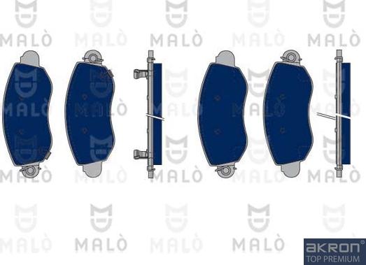 AKRON-MALÒ 1050390 - Гальмівні колодки, дискові гальма autocars.com.ua