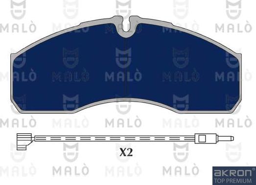 AKRON-MALÒ 1050617 - Гальмівні колодки, дискові гальма autocars.com.ua