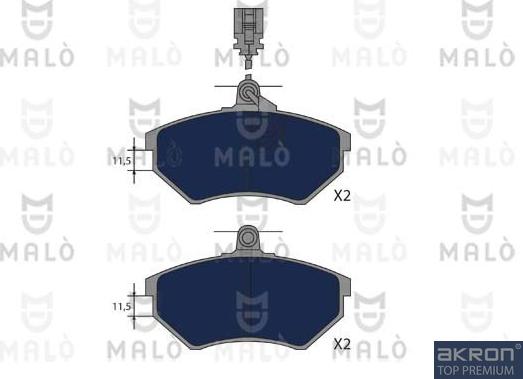 AKRON-MALÒ 1050836 - Гальмівні колодки, дискові гальма autocars.com.ua