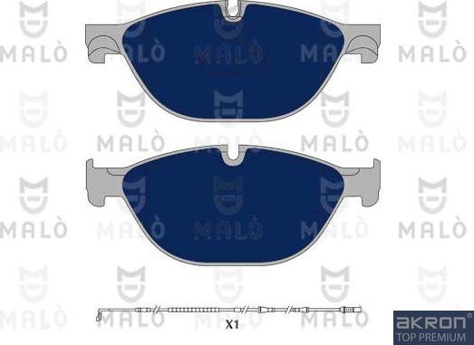 AKRON-MALÒ 1050872 - Гальмівні колодки, дискові гальма autocars.com.ua