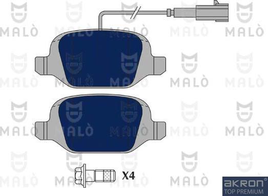 AKRON-MALÒ 1050918 - Гальмівні колодки, дискові гальма autocars.com.ua