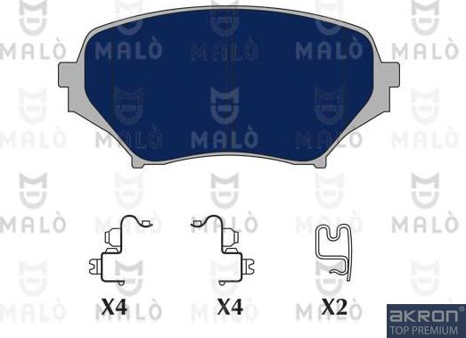 AKRON-MALÒ 1050938 - Гальмівні колодки, дискові гальма autocars.com.ua