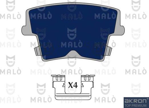 AKRON-MALÒ 1051072 - Гальмівні колодки, дискові гальма autocars.com.ua