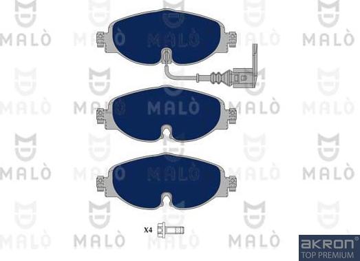 AKRON-MALÒ 1051093 - Гальмівні колодки, дискові гальма autocars.com.ua