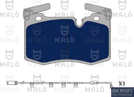 AKRON-MALÒ 1051116 - Гальмівні колодки, дискові гальма autocars.com.ua