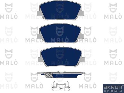 AKRON-MALÒ 1051144 - Гальмівні колодки, дискові гальма autocars.com.ua