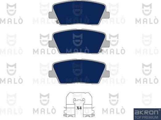 AKRON-MALÒ 1051146 - Гальмівні колодки, дискові гальма autocars.com.ua
