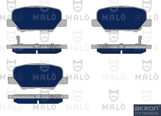 AKRON-MALÒ 1051160 - Гальмівні колодки, дискові гальма autocars.com.ua