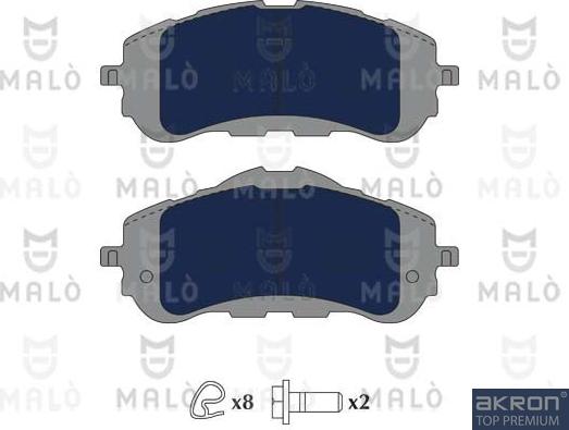 AKRON-MALÒ 1051167 - Гальмівні колодки, дискові гальма autocars.com.ua