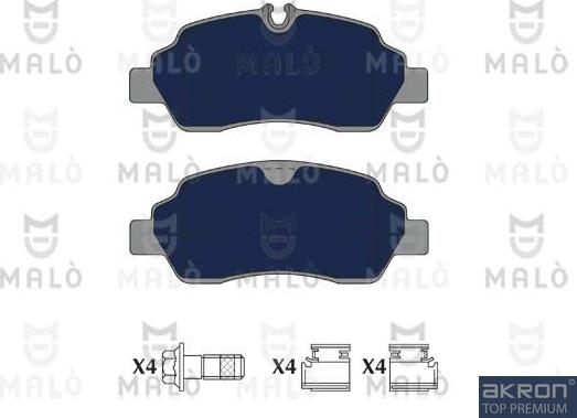 AKRON-MALÒ 1051176 - Гальмівні колодки, дискові гальма autocars.com.ua