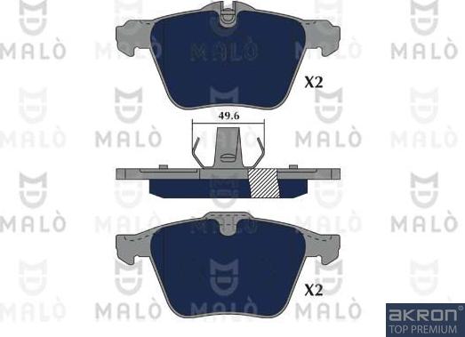 AKRON-MALÒ 1051181 - Гальмівні колодки, дискові гальма autocars.com.ua