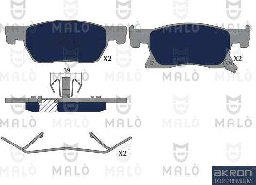 AKRON-MALÒ 1051201 - Гальмівні колодки, дискові гальма autocars.com.ua