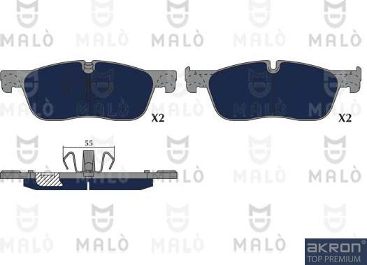 AKRON-MALÒ 1051203 - Гальмівні колодки, дискові гальма autocars.com.ua