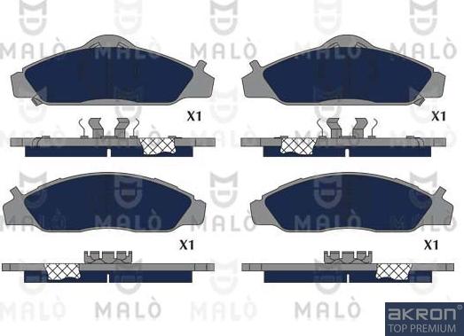 AKRON-MALÒ 1051216 - Гальмівні колодки, дискові гальма autocars.com.ua