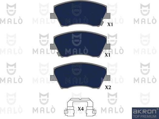 AKRON-MALÒ 1051220 - Гальмівні колодки, дискові гальма autocars.com.ua
