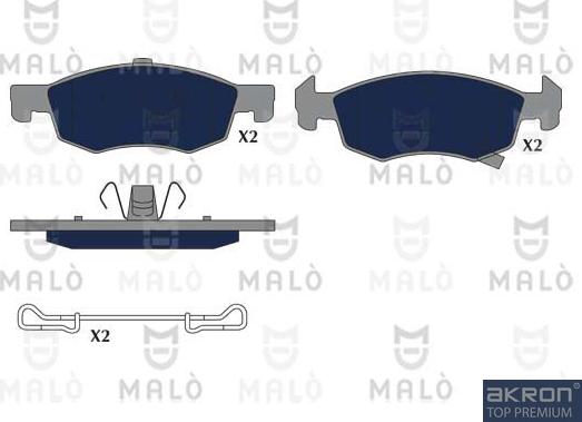 AKRON-MALÒ 1051249 - Гальмівні колодки, дискові гальма autocars.com.ua
