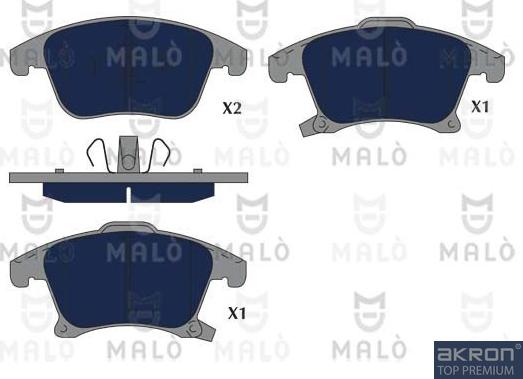 AKRON-MALÒ 1051251 - Гальмівні колодки, дискові гальма autocars.com.ua
