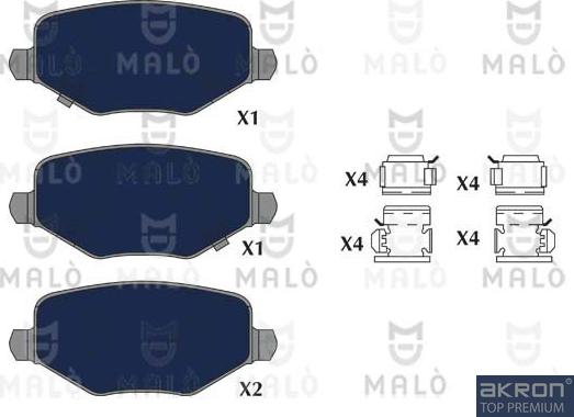 AKRON-MALÒ 1051253 - Гальмівні колодки, дискові гальма autocars.com.ua