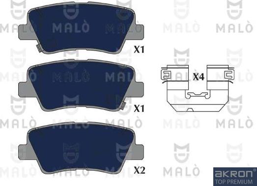 AKRON-MALÒ 1051268 - Гальмівні колодки, дискові гальма autocars.com.ua