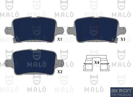 AKRON-MALÒ 1051271 - Гальмівні колодки, дискові гальма autocars.com.ua