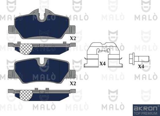 AKRON-MALÒ 1051277 - Гальмівні колодки, дискові гальма autocars.com.ua