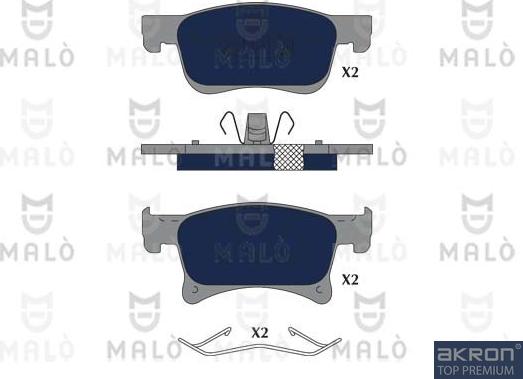 AKRON-MALÒ 1051281 - Гальмівні колодки, дискові гальма autocars.com.ua