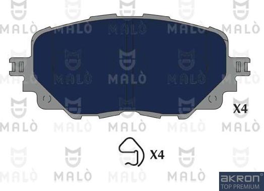 AKRON-MALÒ 1051286 - Гальмівні колодки, дискові гальма autocars.com.ua