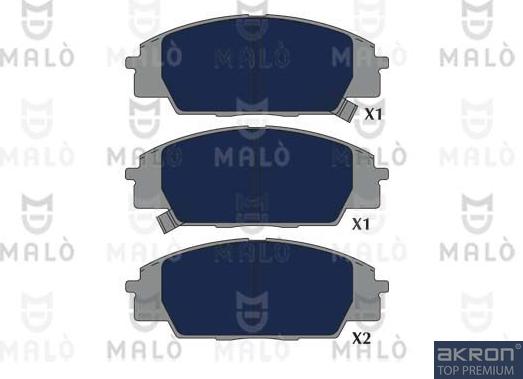 AKRON-MALÒ 1051293 - Гальмівні колодки, дискові гальма autocars.com.ua