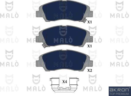 AKRON-MALÒ 1051309 - Гальмівні колодки, дискові гальма autocars.com.ua