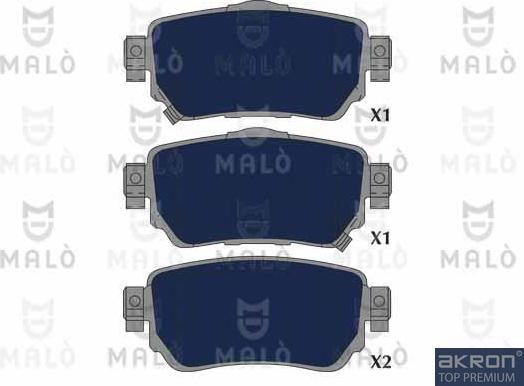 AKRON-MALÒ 1051313 - Гальмівні колодки, дискові гальма autocars.com.ua