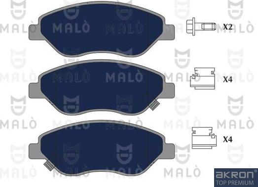 AKRON-MALÒ 1051337 - Гальмівні колодки, дискові гальма autocars.com.ua