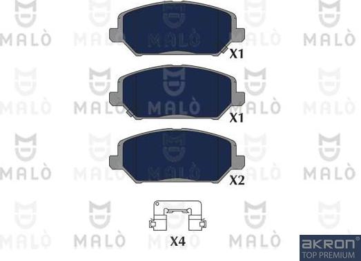 AKRON-MALÒ 1051339 - Гальмівні колодки, дискові гальма autocars.com.ua