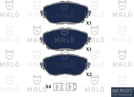 AKRON-MALÒ 1051341 - Гальмівні колодки, дискові гальма autocars.com.ua