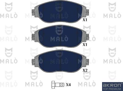 AKRON-MALÒ 1051344 - Гальмівні колодки, дискові гальма autocars.com.ua