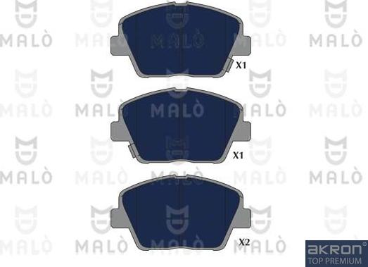 AKRON-MALÒ 1051350 - Гальмівні колодки, дискові гальма autocars.com.ua