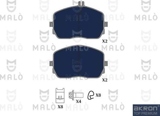 AKRON-MALÒ 1051356 - Гальмівні колодки, дискові гальма autocars.com.ua