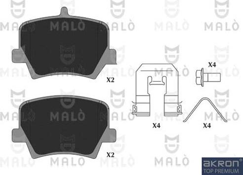 AKRON-MALÒ 1051357 - Гальмівні колодки, дискові гальма autocars.com.ua
