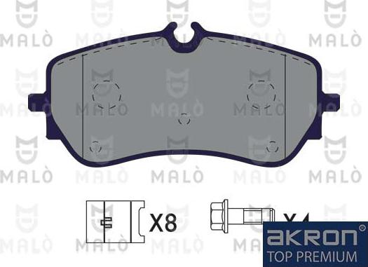 AKRON-MALÒ 1051360 - Гальмівні колодки, дискові гальма autocars.com.ua