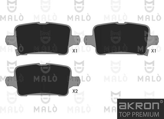 AKRON-MALÒ 1051373 - Гальмівні колодки, дискові гальма autocars.com.ua