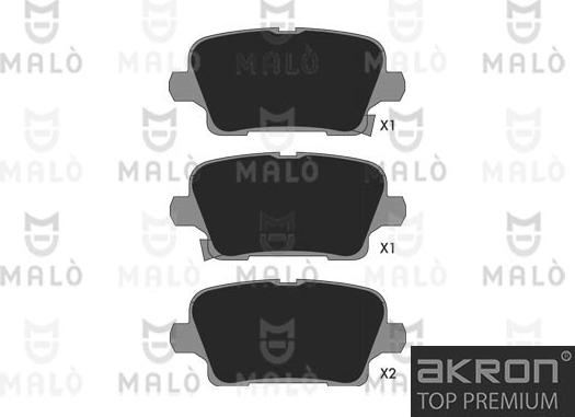 AKRON-MALÒ 1051374 - Гальмівні колодки, дискові гальма autocars.com.ua